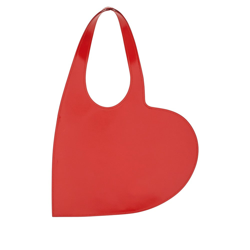 Glossy leather mini Heart tote bag