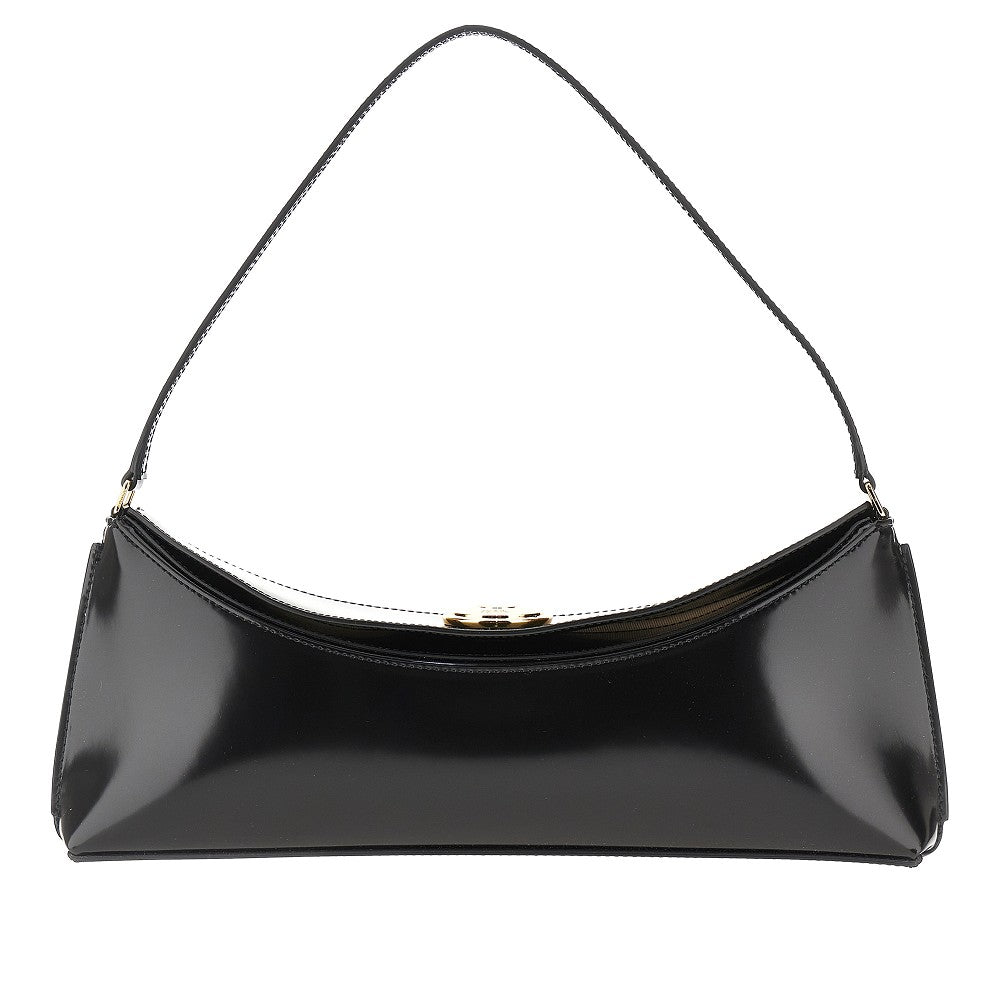'Ovalo' spazzolato leather shoulder bag