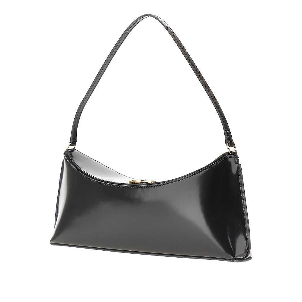 'Ovalo' spazzolato leather shoulder bag