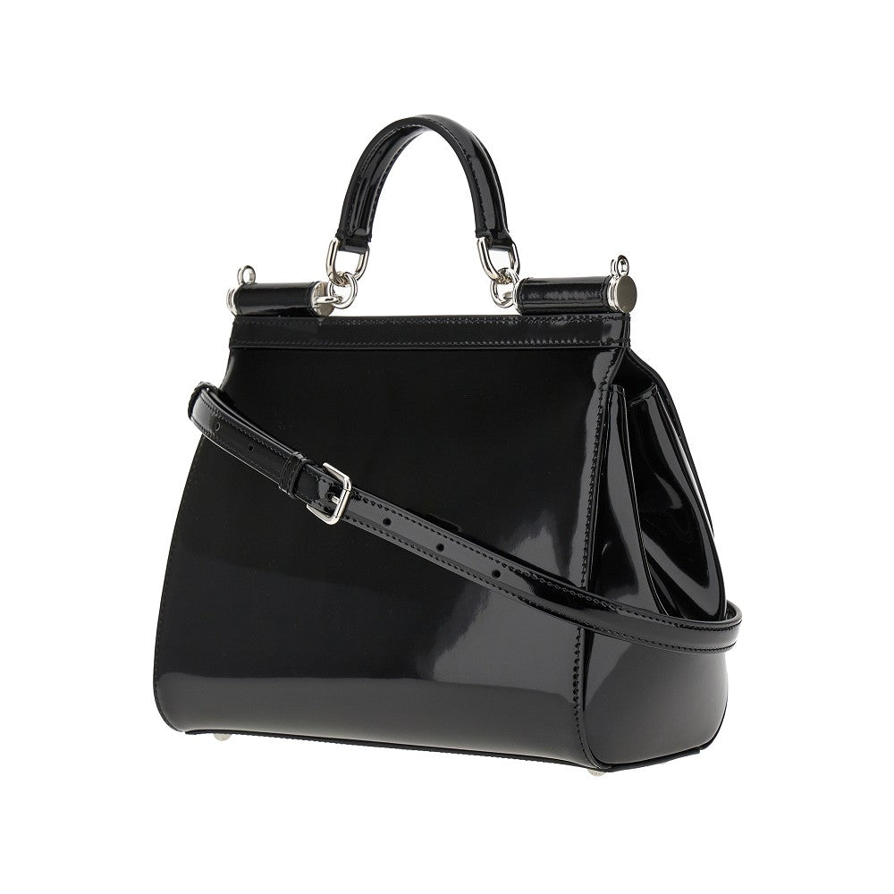 Borsa Sicily media in pelle lucida