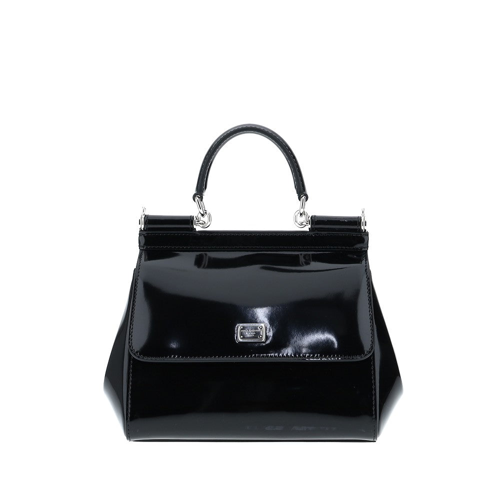 Glossy leather small Sicily bag