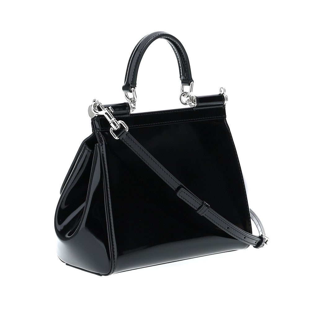 Glossy leather small Sicily bag
