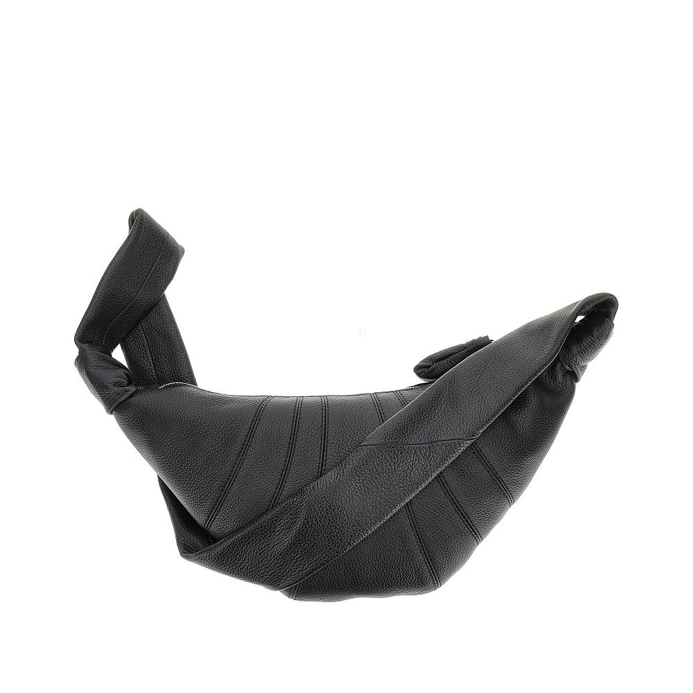 Grained leather small 'Croissant' bag