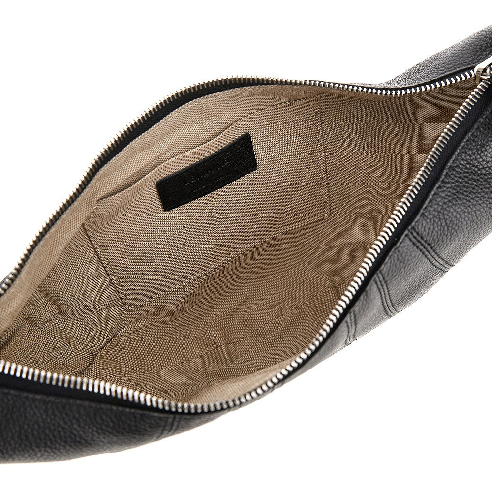 Grained leather small 'Croissant' bag