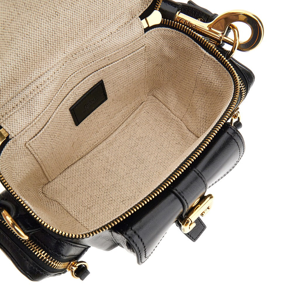 Leather small camera bag