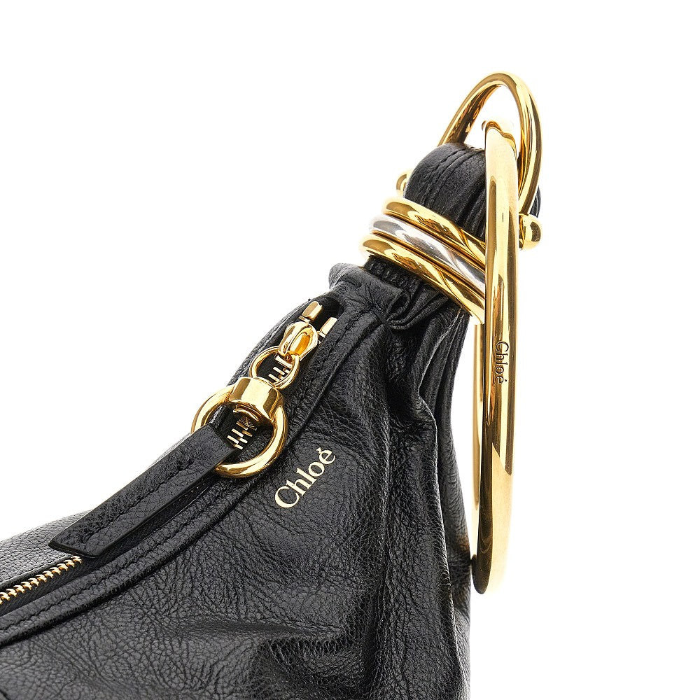 Grain leather small 'Bracelet Hobo' bag