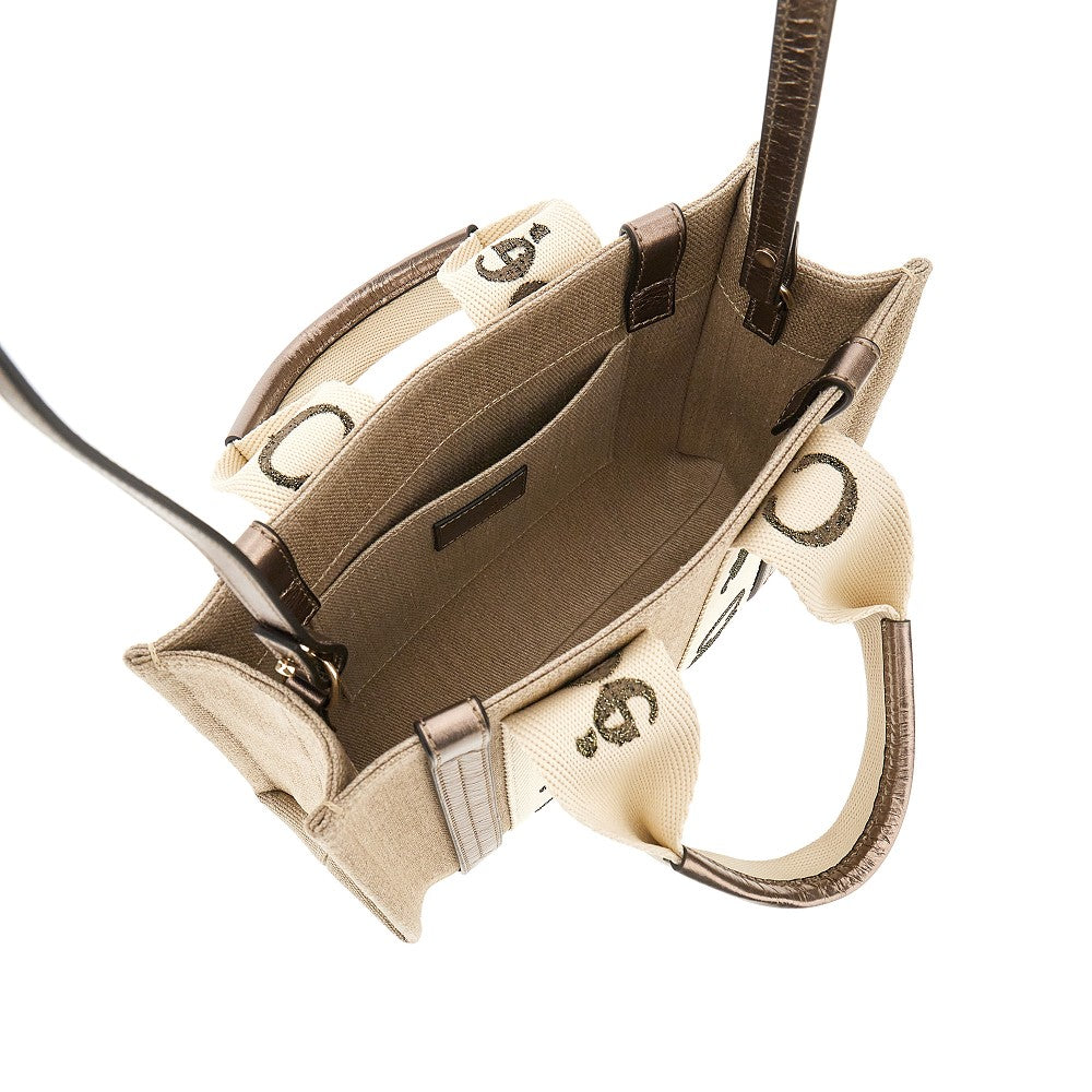Linen small 'Woody' tote bag