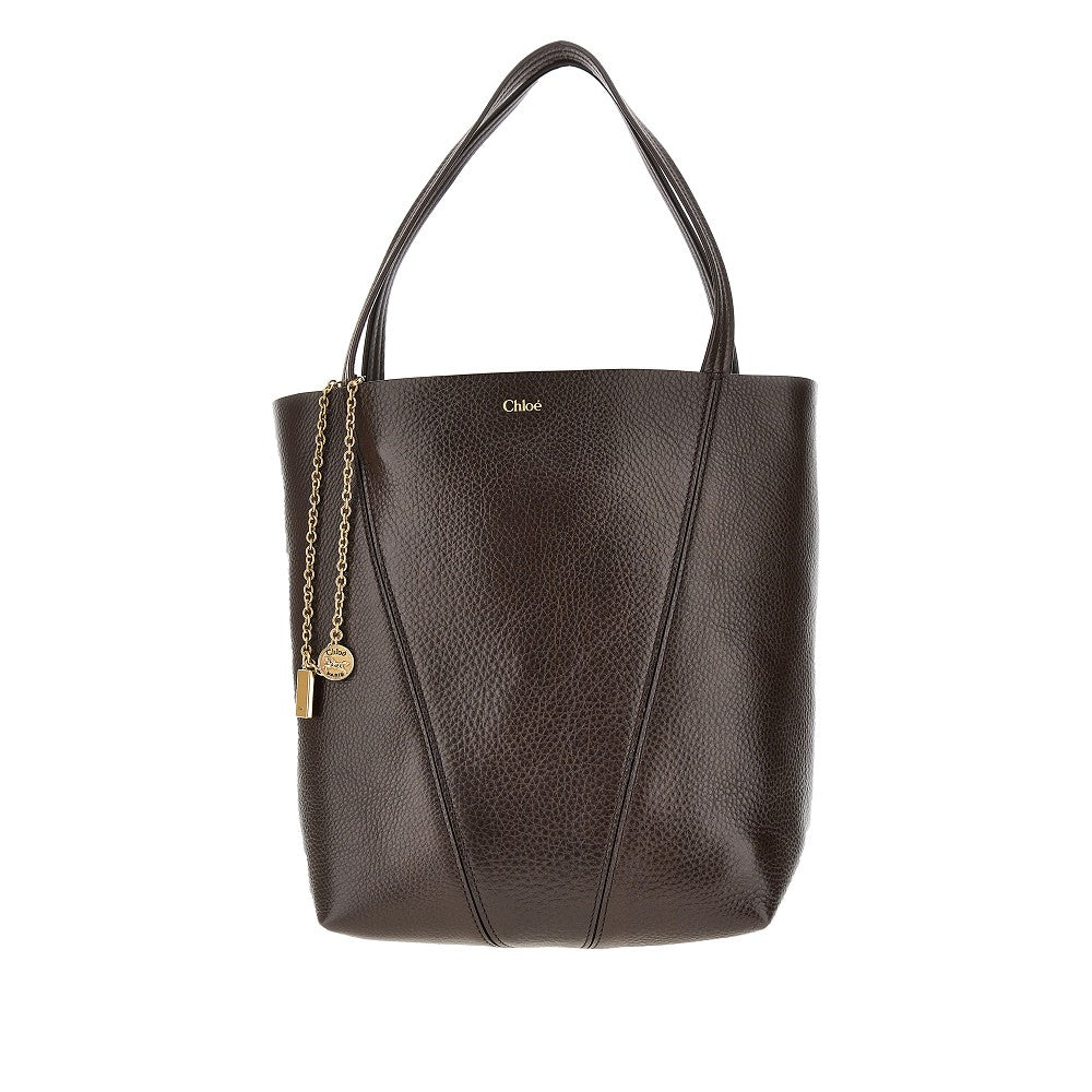 Tote bag 'Spin' media in pelle granata