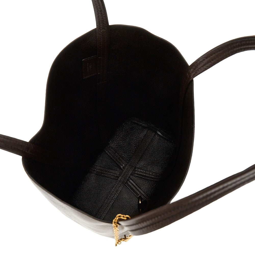 Tote bag 'Spin' media in pelle granata
