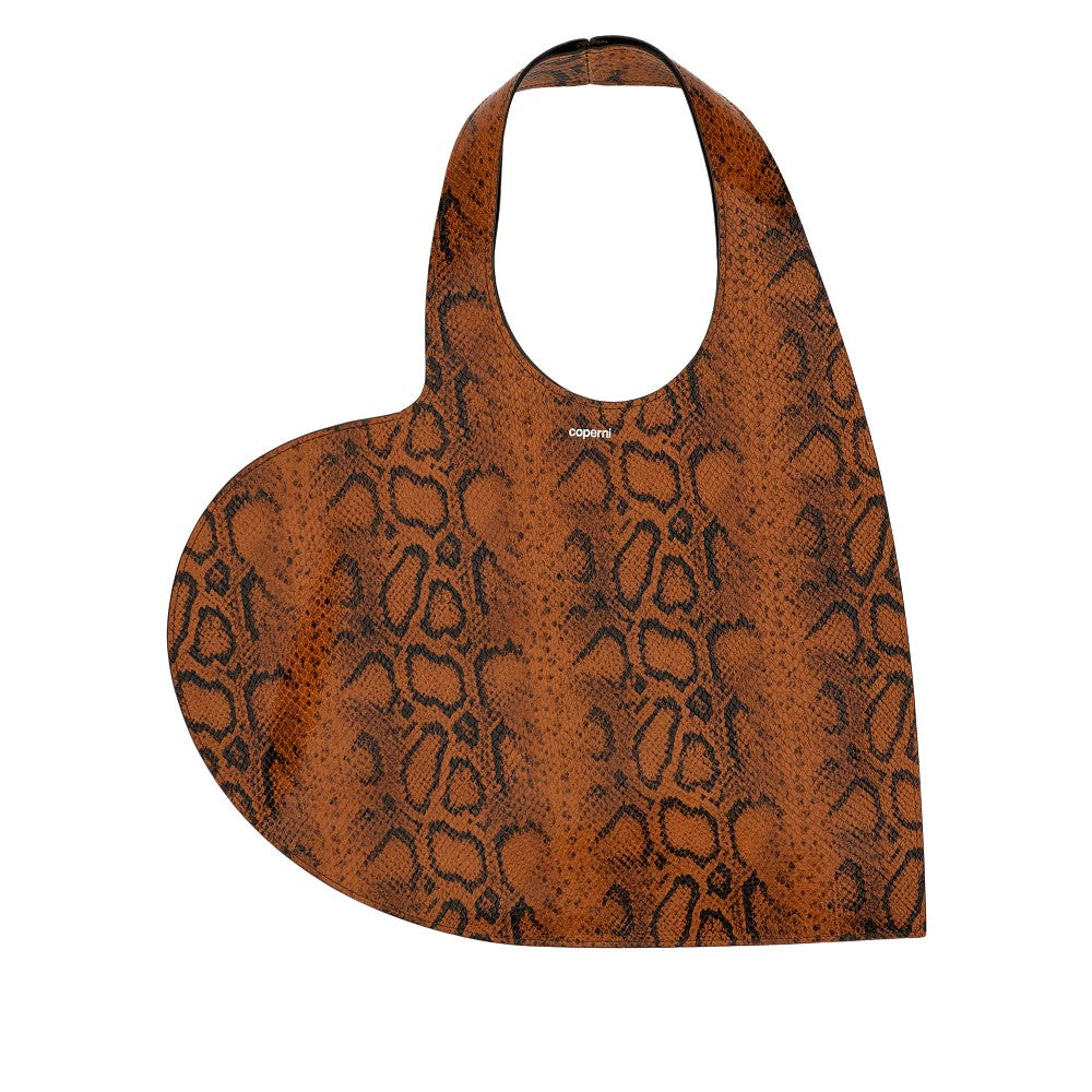 Tote bag Heart in pelle stampa serpente