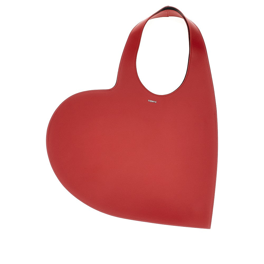 Leather Double Heart tote bag