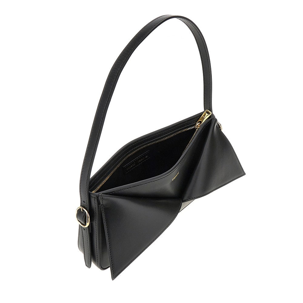 Leather 'Belt' baguette bag