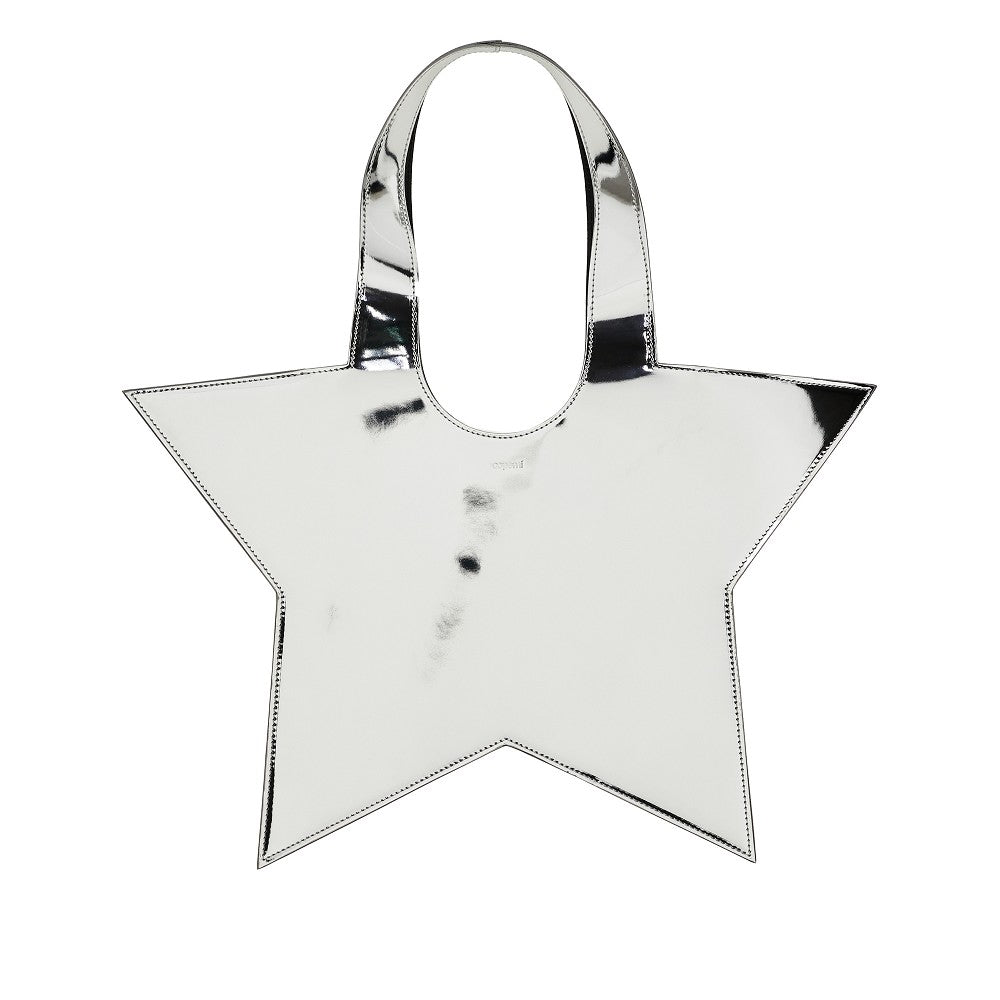 Metallized faux leather mini 'Star' tote bag