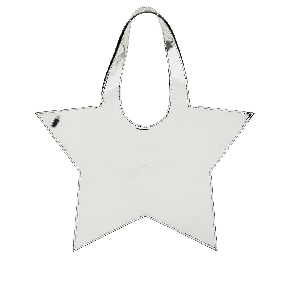 Metallized faux leather mini 'Star' tote bag