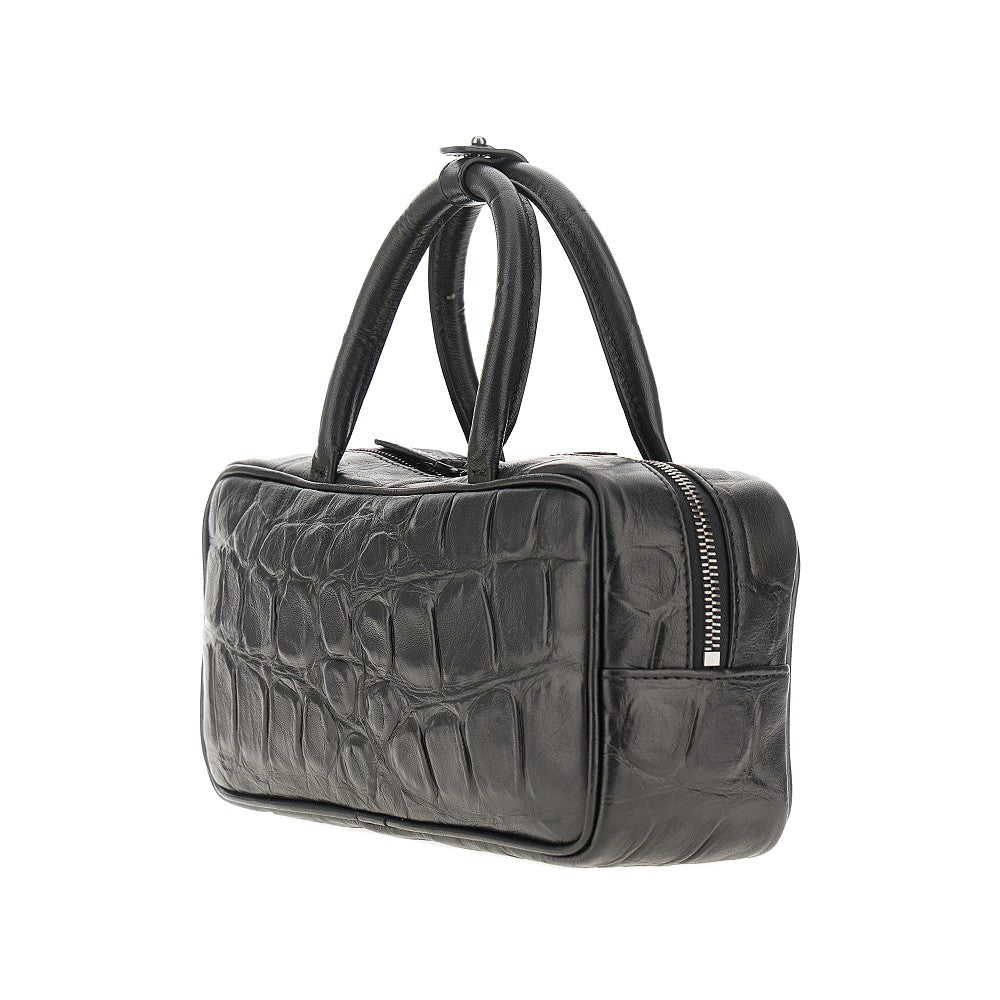 Borsa bauletto mini in pelle stampa cocco