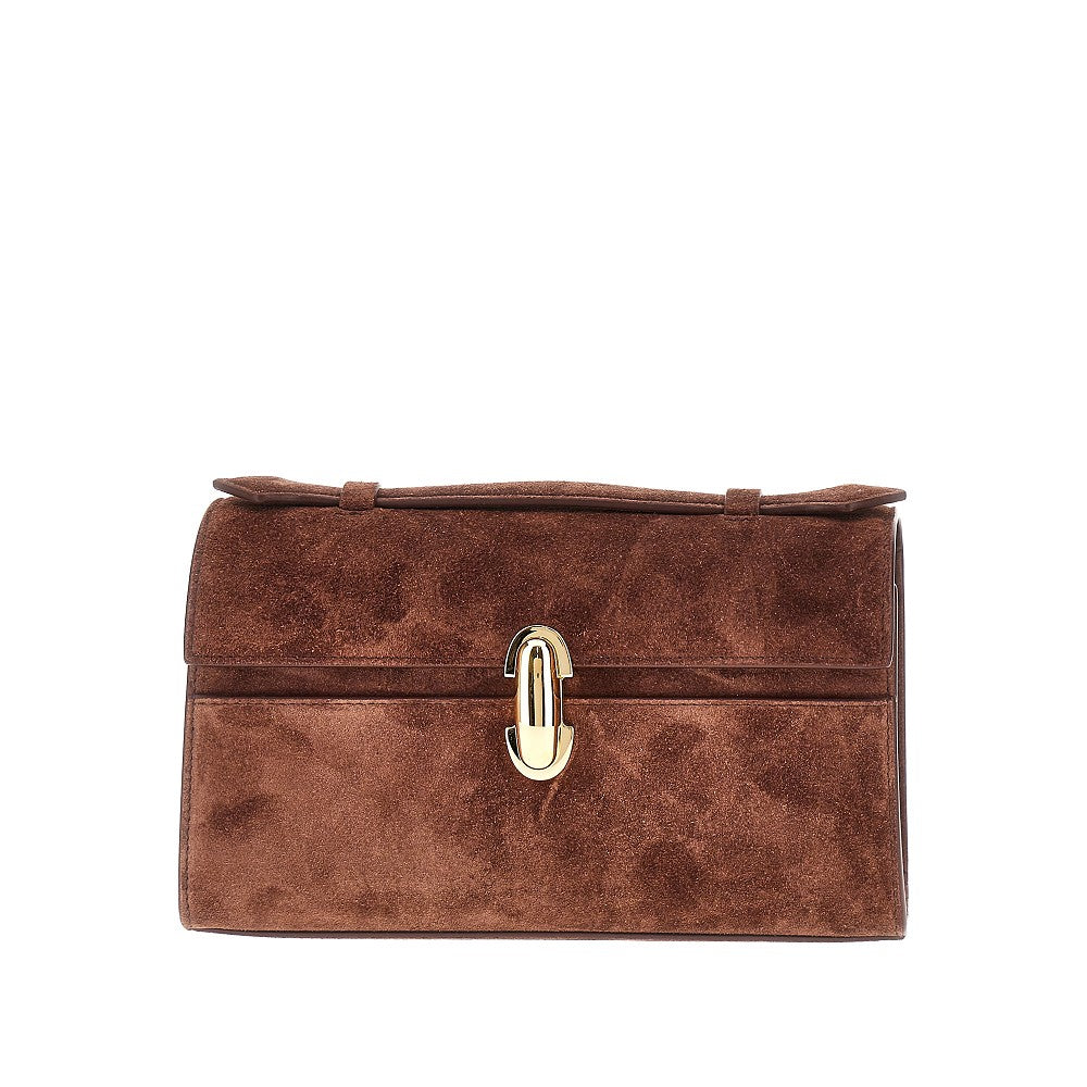 'Symmetry' suede leather clutch