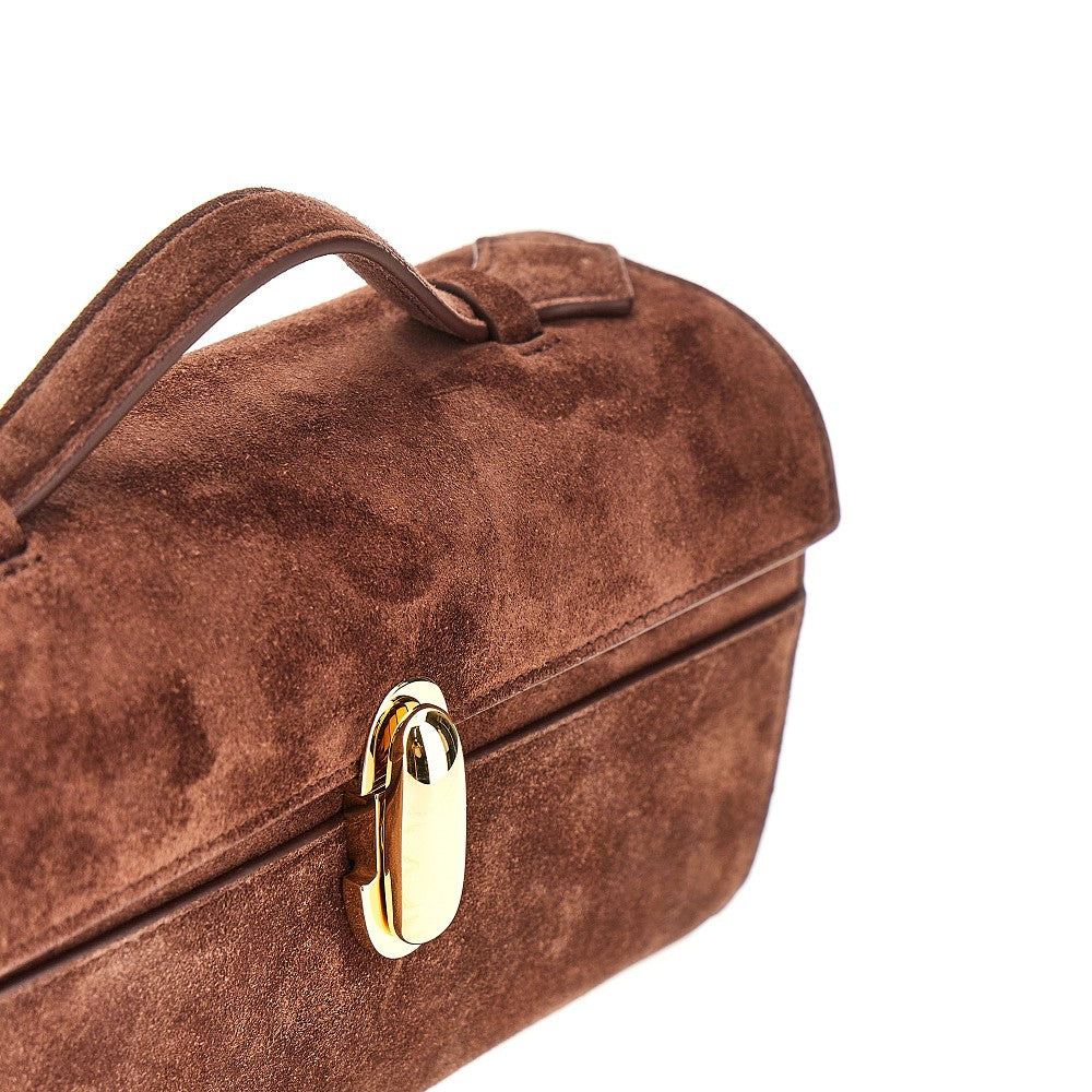 'Symmetry' suede leather clutch