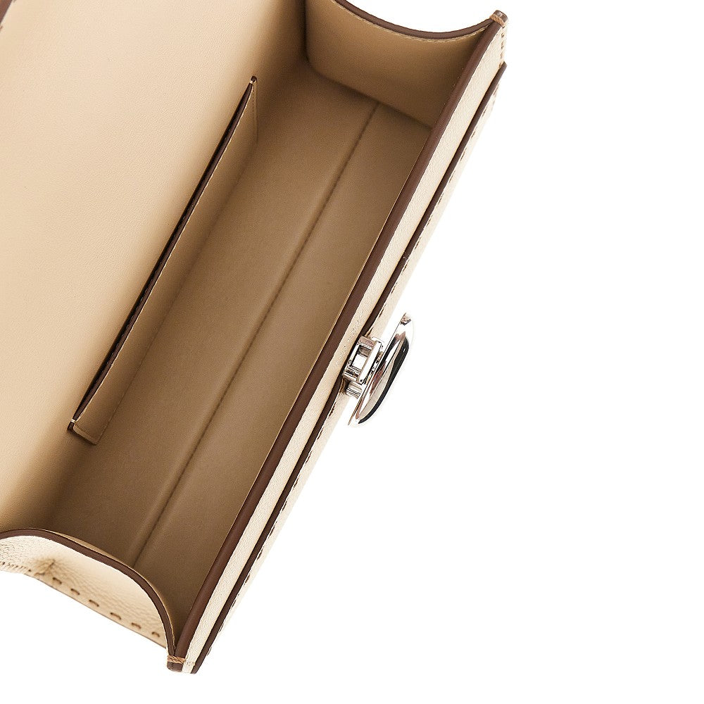 'Symmetry' grained leather clutch