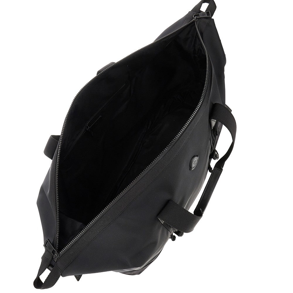 Tech duffle with leather details