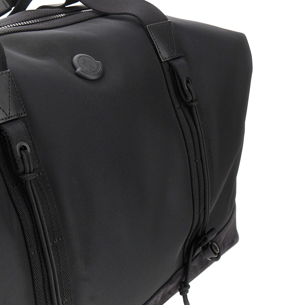 Tech duffle with leather details