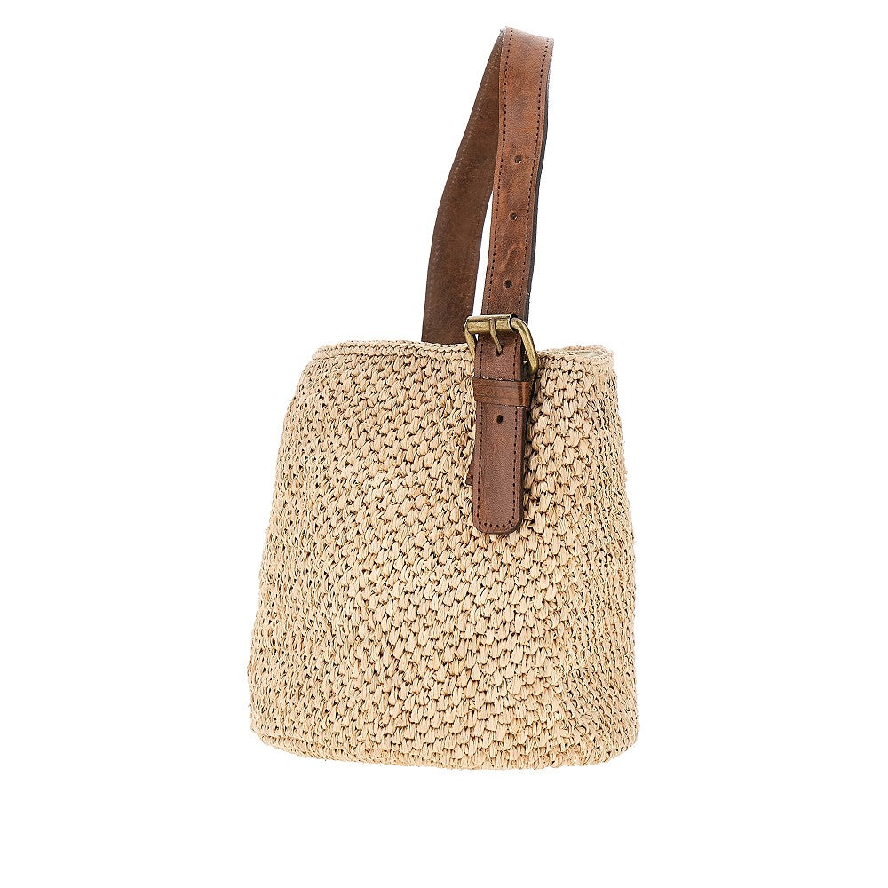 'Lova' natural raphia bucket bag