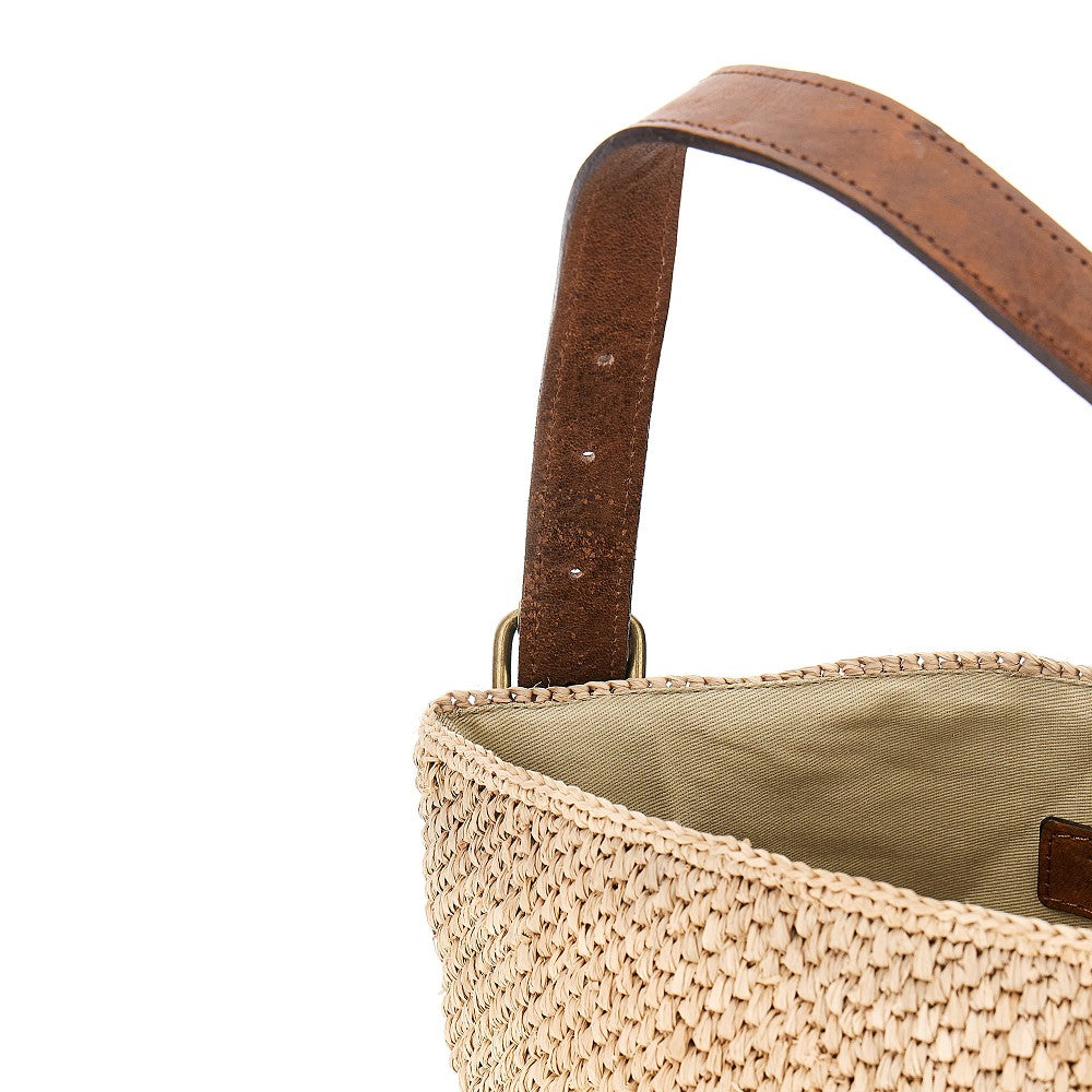 'Lova' natural raphia bucket bag
