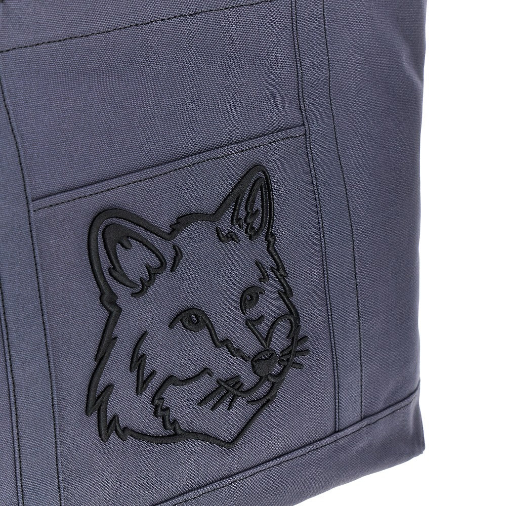Large 'Fox Head' canvas tote bag