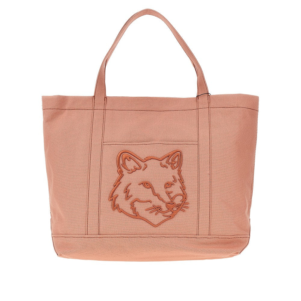 Large 'Fox Head' canvas tote bag