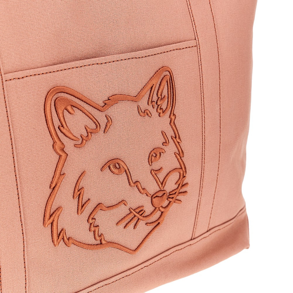 Large 'Fox Head' canvas tote bag