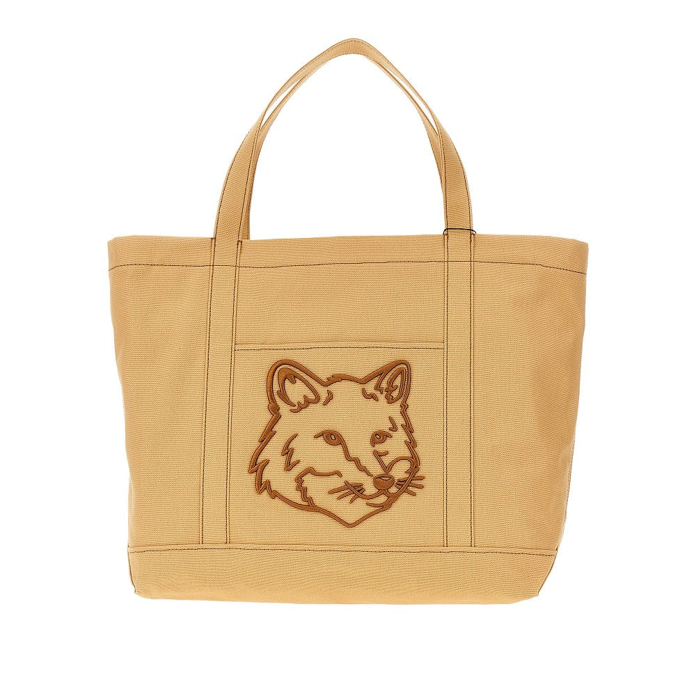 Large 'Fox Head' canvas tote bag