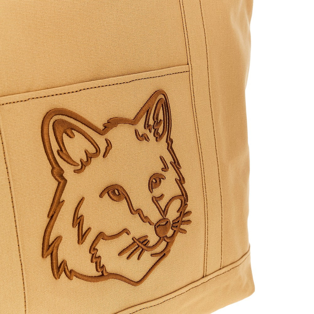 Large 'Fox Head' canvas tote bag