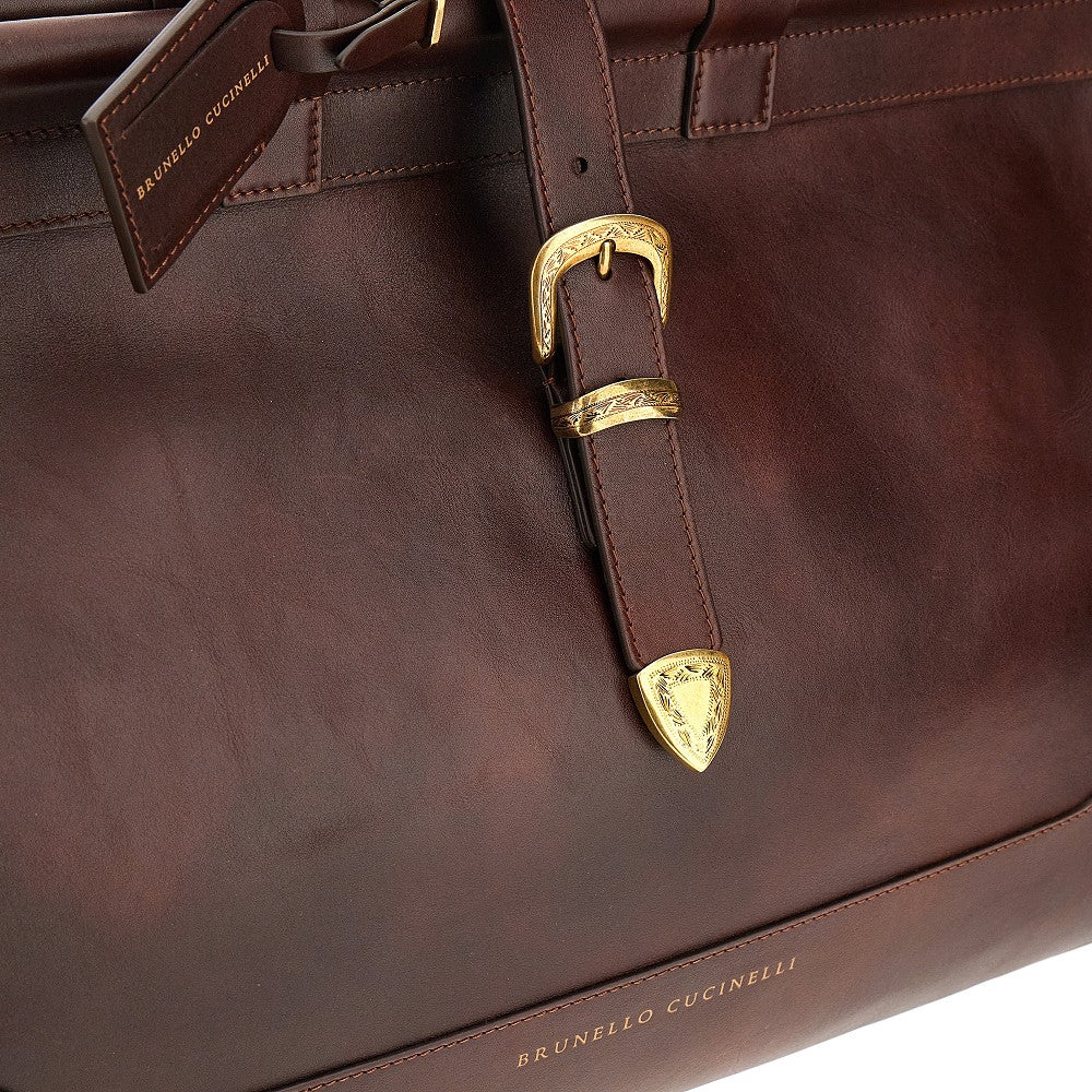 Leather travel bag