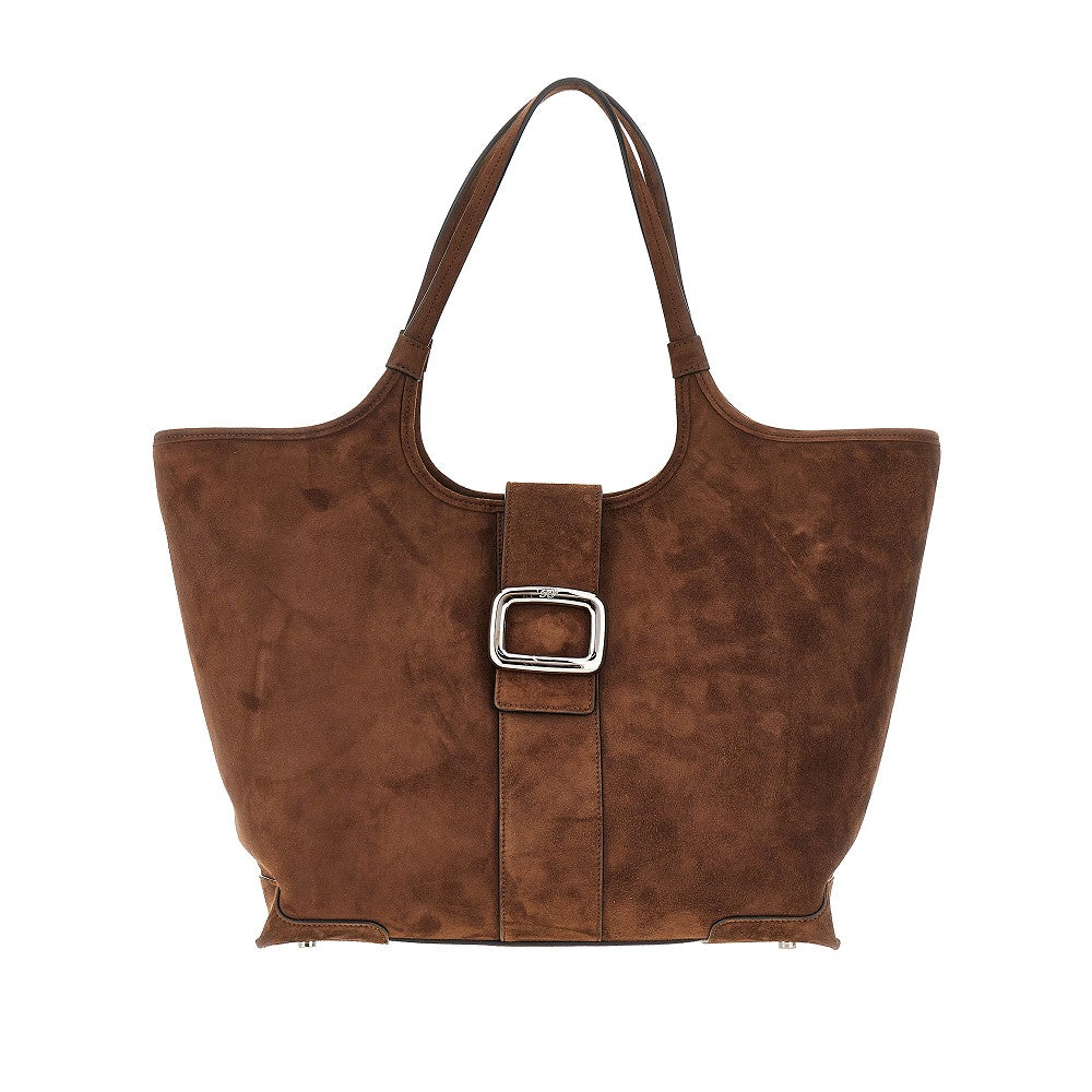 Shopping bag 'Viv' Choc' media in suede
