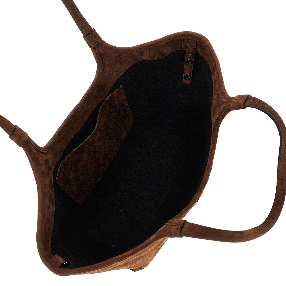 Shopping bag 'Viv' Choc' media in suede