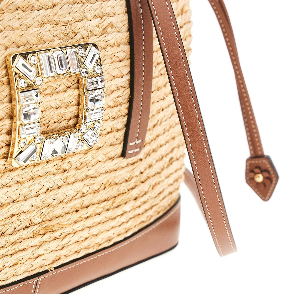 Borsa 'Viv' Skate' piccola in rafia e pelle