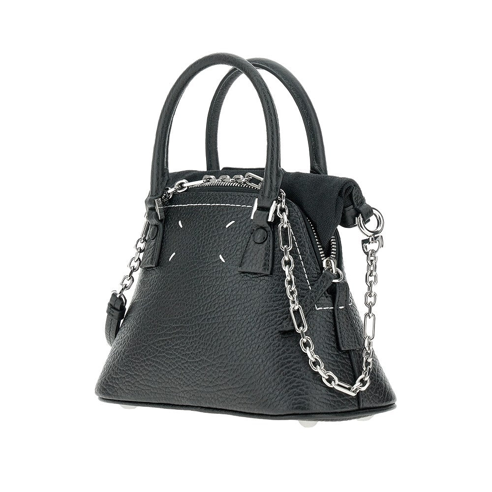 Borsa 5AC micro in pelle martellata