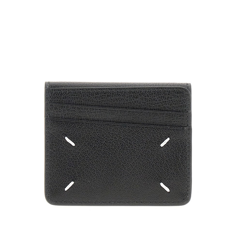 Leather cardholder with flap
