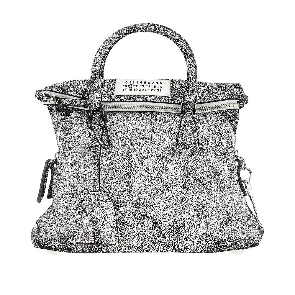 Borsa '5AC' mini in pelle crakle