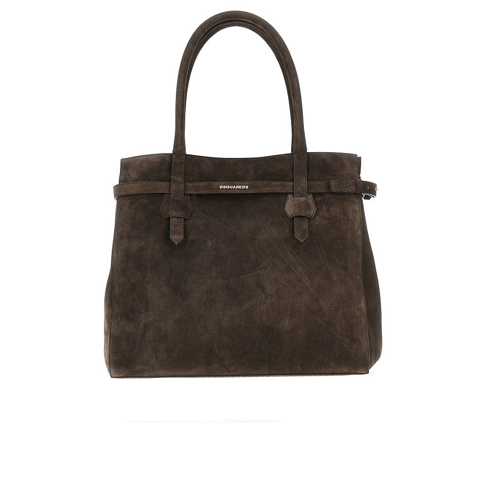Suede leather Twin shopping bag