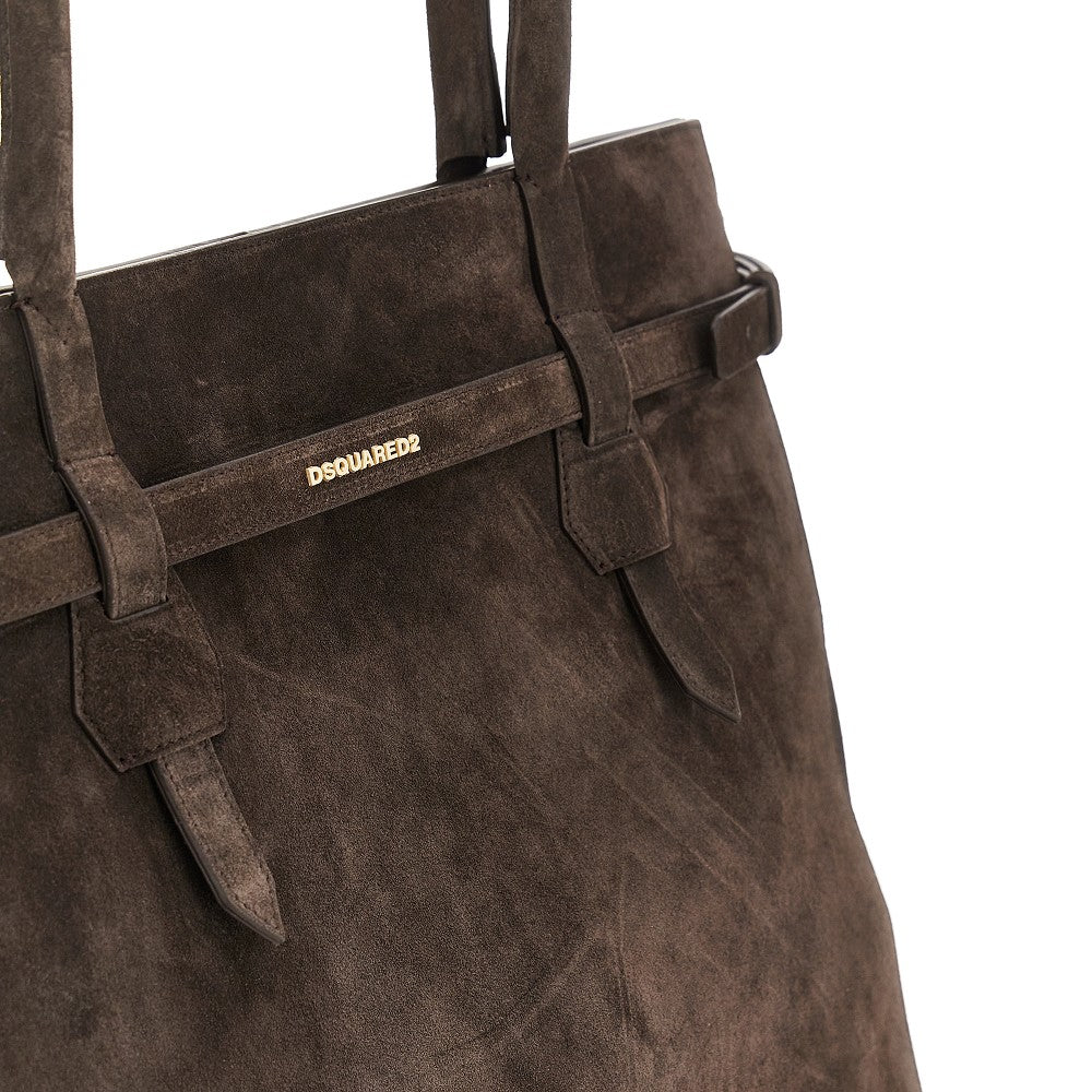 Suede leather Twin shopping bag