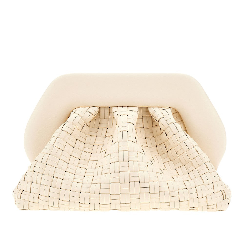 'Tia' micro weaved vegan leather clutch