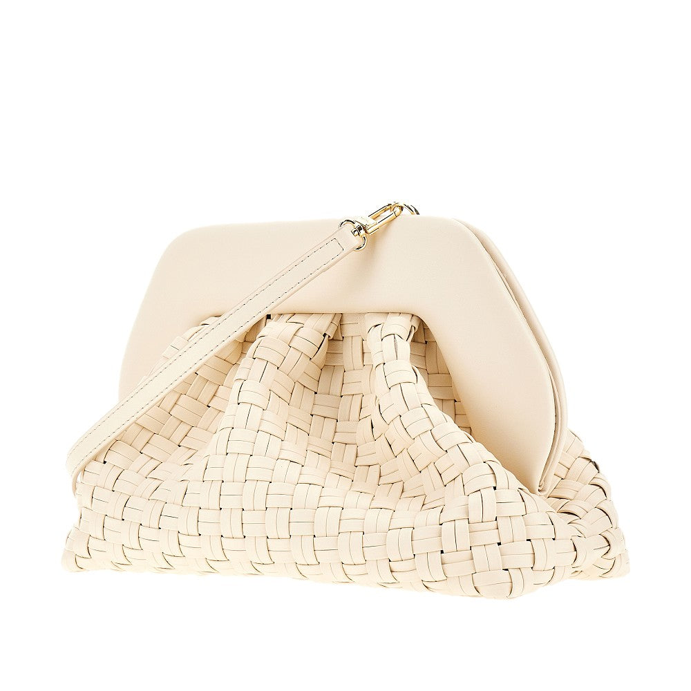 'Tia' micro weaved vegan leather clutch