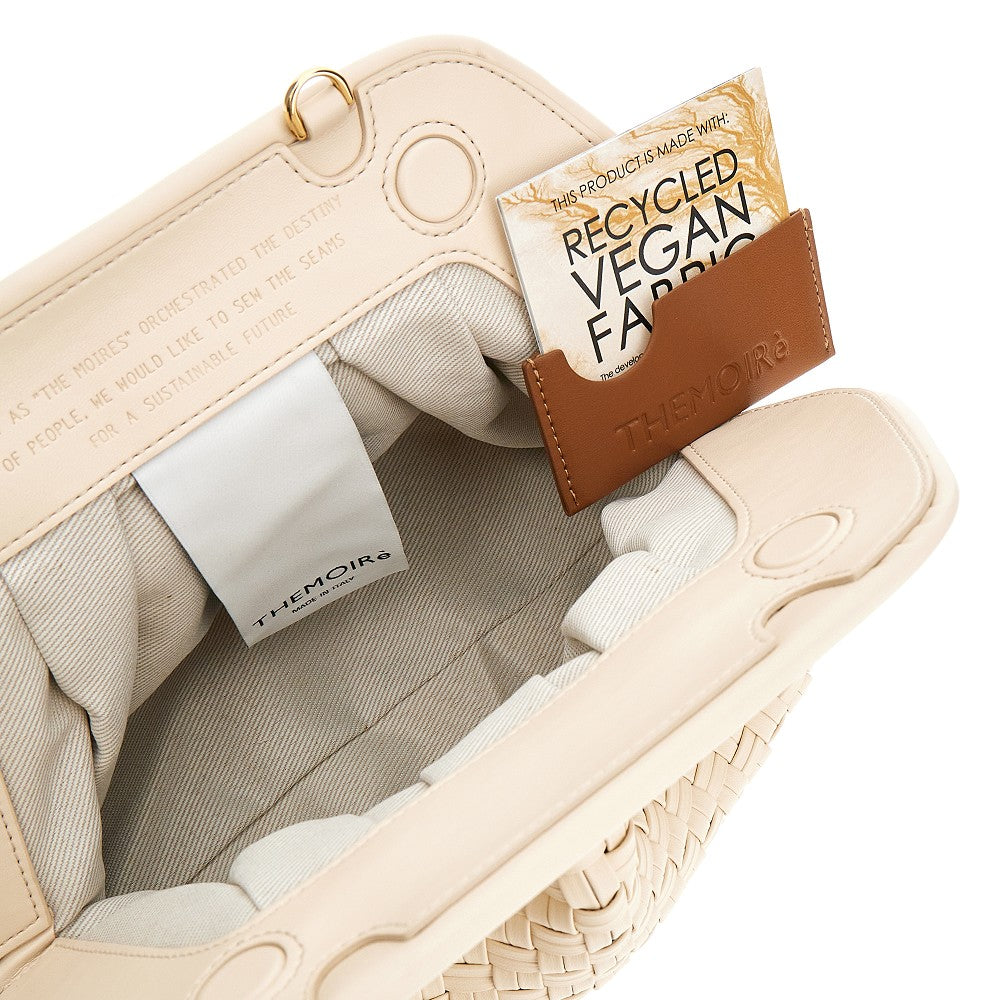 'Tia' micro weaved vegan leather clutch