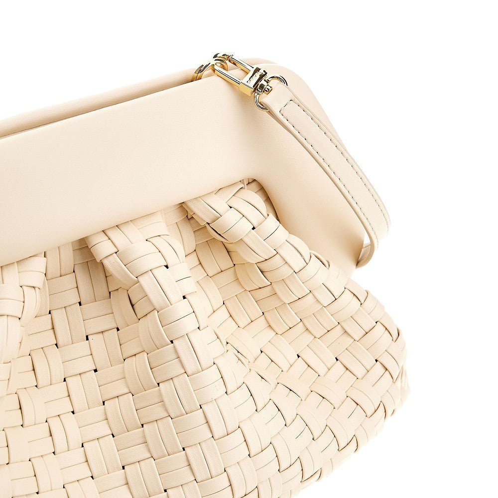 'Tia' micro weaved vegan leather clutch