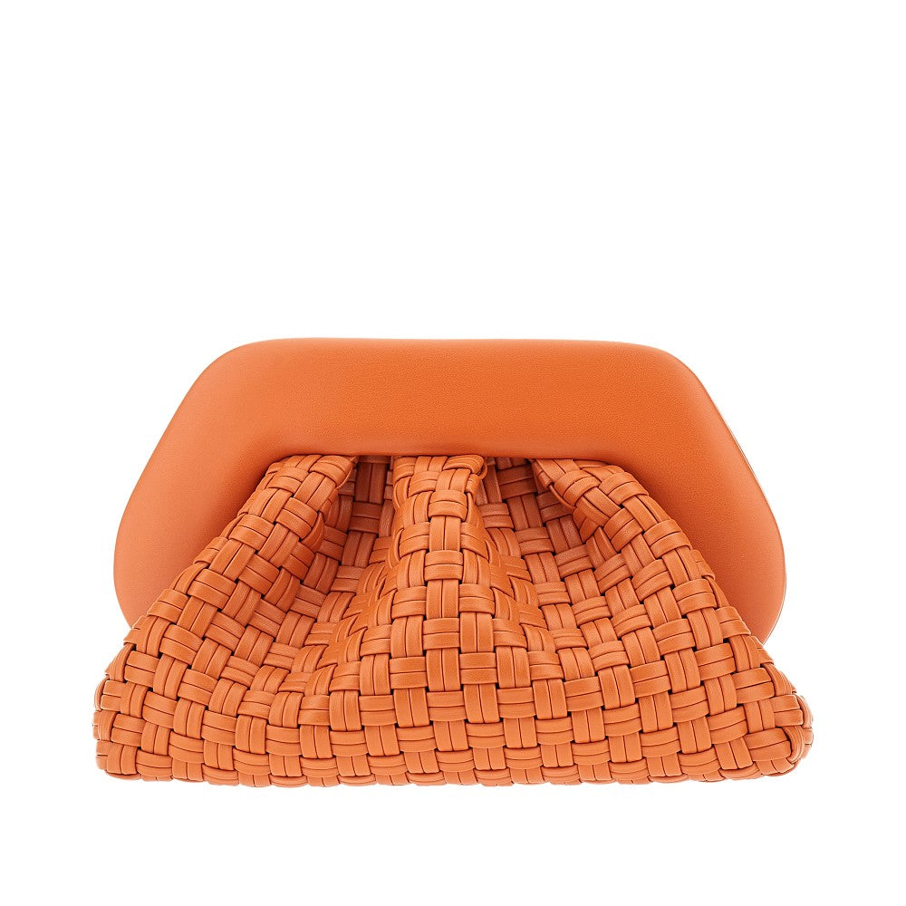 'Tia' micro weaved vegan leather clutch