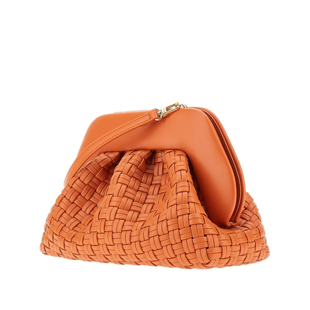 'Tia' micro weaved vegan leather clutch
