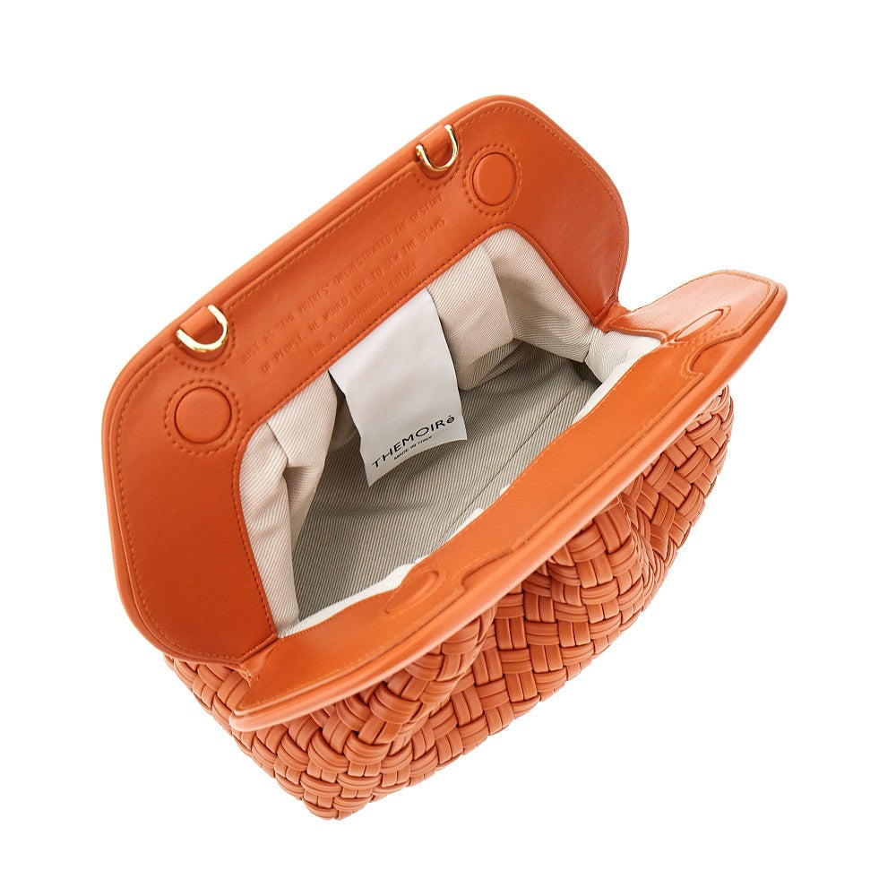 'Tia' micro weaved vegan leather clutch