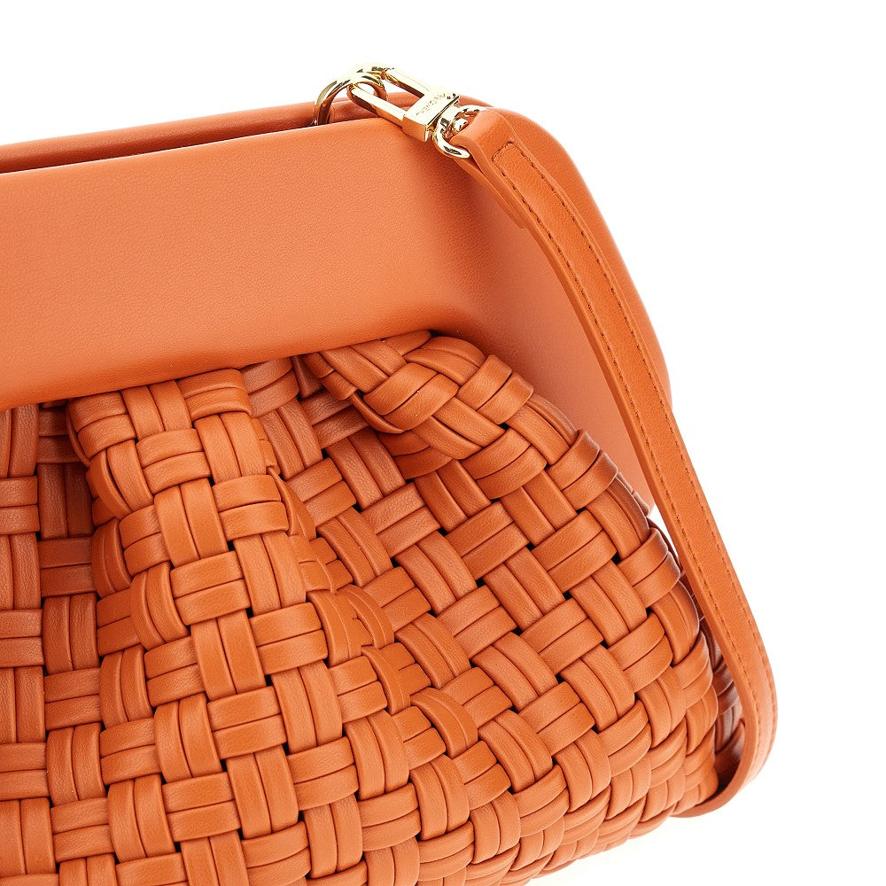 'Tia' micro weaved vegan leather clutch