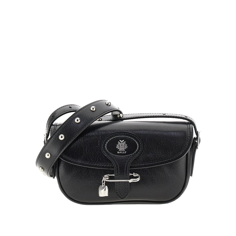 Leather mini 'Beckett' bag with safety-pin