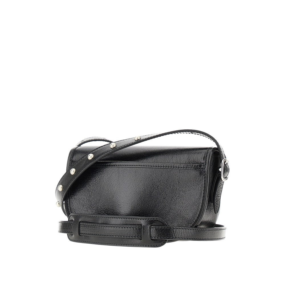 Leather mini 'Beckett' bag with safety-pin